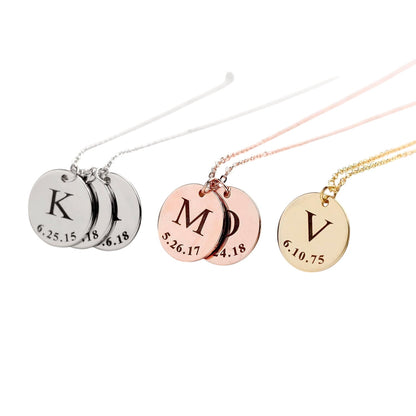 Kismet & Co™ Initial Date Disc Necklace