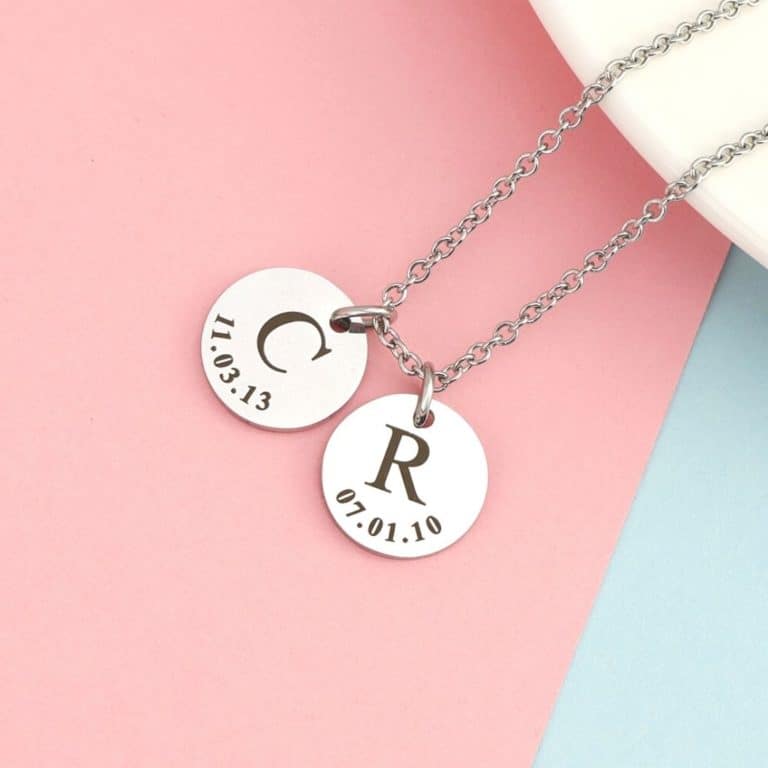 Kismet & Co™ Initial Date Disc Necklace